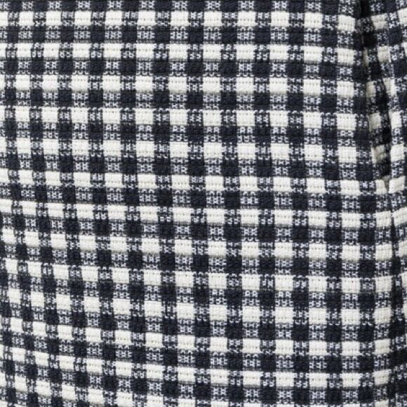 LUISA CERANO Checked Fitted Gingham Dress V-Neck Knee Length Black White 14 - Picture 9 of 13